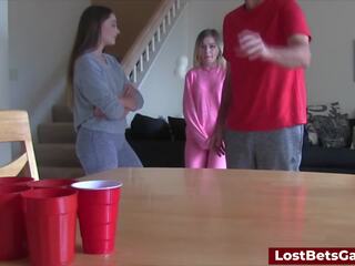 A charming Game of Strip Pong Turns Hardcore Fast: Blowjob xxx clip feat. Aften Opal by Lost Bets Games