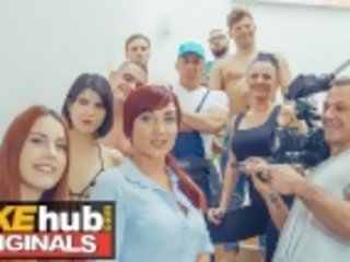 Fake porno shoot lucky handyman fucks pornstars charlie red and mary rock