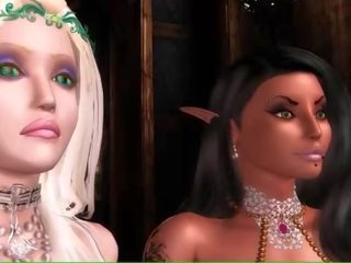 Erotic animated elf with huge melons