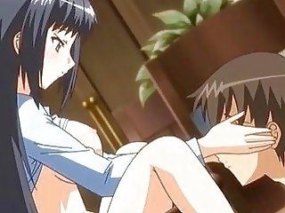 Rondborstig anime telefoontje meisje neemt een vet phallus