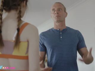 FamilyXXX - My prick Is Too Big For Her Teen Pink Furry Pussy