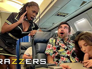 Lucky Gets Fucked With Flight Attendant Hazel Grace In Private When LaSirena69 Comes & Joins For A grand 3some - BRAZZERS
