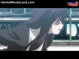 Onschuldig anime schoolmeisje klappen stijf