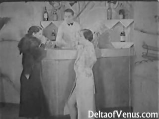Autêntico clássicos xxx clipe 1930s - duas raparigas e um gajo sexo a três